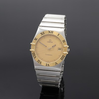 OMEGA Herrenarmbanduhr Constellation Referenz 396.1070.1/396.1080.1, Schweiz um 1990, quarz, Edelstahl/Gold kombiniert inkl. Gliederband m. ...