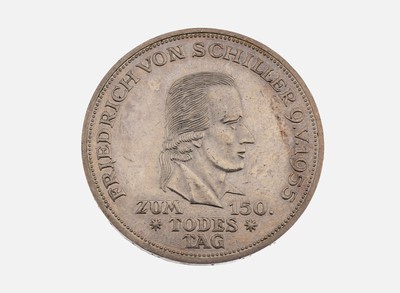 Silbermünze, 5 Mark, 1955 , 150. Todestag Friedrich Schiller