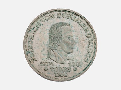 Silbermünze, 5 Mark, 1955, 150. Todestag Friedrich Schiller