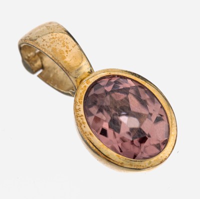 9 kt Gold Morganit-Clipanhänger, GG 375/000, ovalfacett. Morganit ca. 1.20 ct, ca.2.2 g