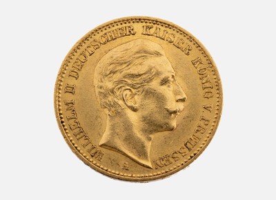 Goldmünze, 20 Mark, 1905, Wilhelm II Deutscher Kaiser König von Preußen, PrägemarkeA