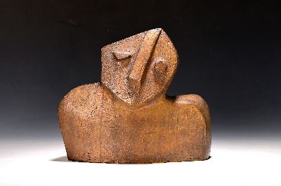 Renate König-Schalinski, 1942-2011 Passau, drei Gesichter, Bronzeskulptur, monogr. RKS, ca. 27x34x17cm