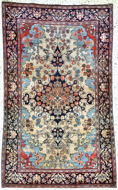 Antiker Farahan, Persien, um 1900, Wolle auf Baumwolle, ca. 200 x 122 cm, EHZ: 2(Zwei kleine Risse)