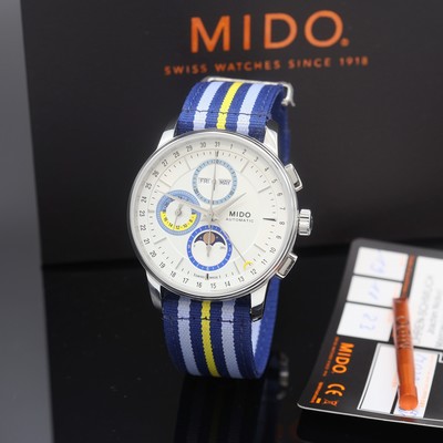 MIDO Baroncelli Moonphase Armbandchronograph Referenz M027.625.17.031.00, Automatik, beids. vergl. Edelstahlgeh. inkl. orig. Textilband m. orig. ...