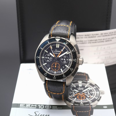 SINN EZM 10 TESTAF Armbandchronograph Referenz 950, Automatik, Titangeh. inkl. orig. Lederband m. orig. Dornschl., Boden u. Krone verschr., ...