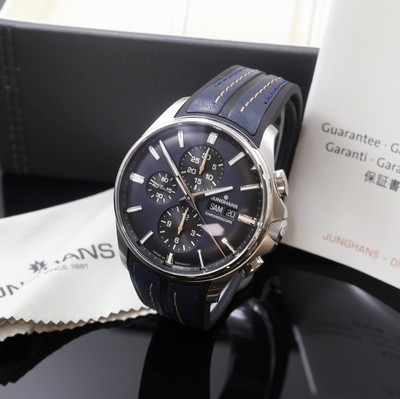 JUNGHANS Meister Chronoscope Armbandchronograph Referenz 27/4227.00, Automatik, Edelstahlgeh. inkl. orig. Kautschukband m. orig. Faltschl., Boden ...