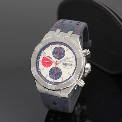 MAURICE LACROIX Aikon Special Edition Mahindra Racing Armbandchronograph Referenz AI6038, Automatik, Schweiz um 2023, beids. vergl. Edelstahlgeh. ...
