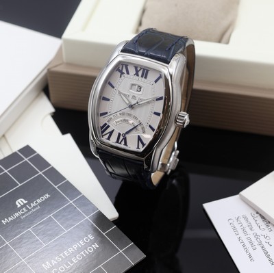MAURICE LACROIX Masterpiece Armbanduhr Jours Rétrogrades Tonneau Referenz MP6119, Automatik, Schweiz um 2010, beids. vergl. Edelstahlgeh. inkl. ...