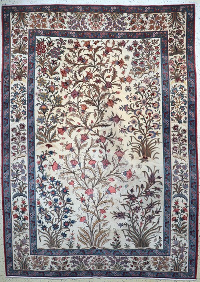Ghom Kork fein, Persien, Anfang 20.Jhd, Korkwolle auf Baumwolle, ca. 310 x 225 cm, EHZ: 1-2(Fleckig)