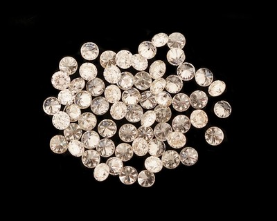 Lot lose Brillanten, zus. ca. 1.0 ct Weiß- get.Weiß/si-p, kalibriert, 1.50-1.55 mm