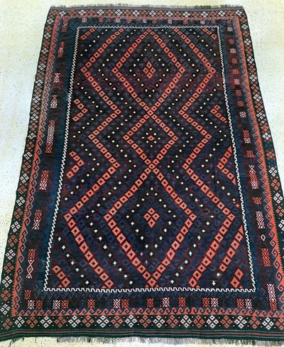 Meymaneh Kelim, Afghanistan, Anfang 20.Jhd,Wolle auf Wolle, ca. 455 x 310 cm, EHZ: 2