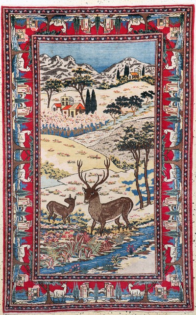 Keschan alt, Persien, Anfang 20.Jhd, Wolle auf Baumwolle, ca. 217 x 135 cm, EHZ: 2
