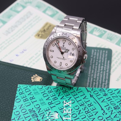 ROLEX Herrenarmbanduhr Oyster Perpetual Date Explorer II Referenz 16570, Automatik, Edelstahlgeh. inkl. Oysterband (Ref. 78360), Lünette m. arab. ...