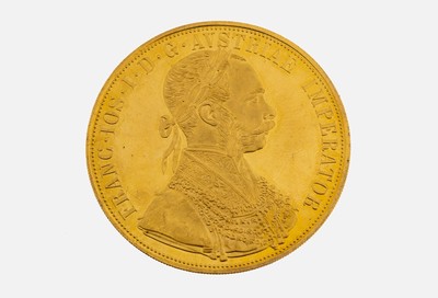 Goldmünze, 4 Dukaten, Österreich-Ungarn, 1915, Franz Joseph I., offizielle Nachprägung