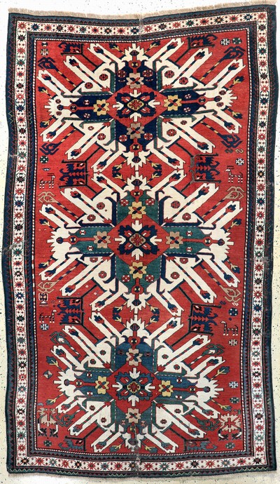 Tschelabert"Adler-Kazak"antik, Kaukasus, 19.Jhd, Wolle auf Wolle, ca. 273 x 160 cm, EHZ: 3, (restauriert)