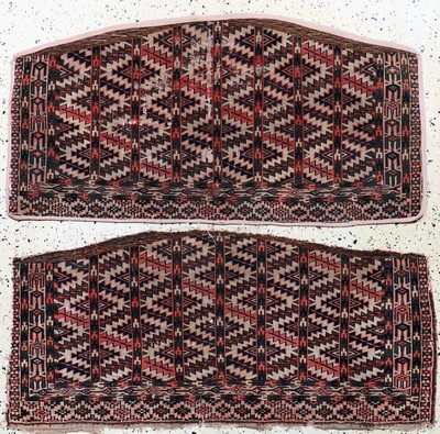 1 paar Tschaudor Asmalyk, Turkmenistan, 19.Jhd, Wolle auf Wolle, ca. 120 x 62 cm, EHZ:4
