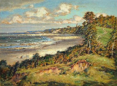 Fritz Köhler, 1887 Moritzberg-1972 Düsseldorf, Auf Rügen, Aquarell und Gouache, links unten signiert, ca. 29x39cm, PP, u.Gl., R. ca. 52x62cm