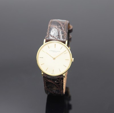 AUDEMARS PIGUET hochfeine und seltene Herrenarmbanduhr in GG 750/000, Handaufzug, Schweiz 1970er Jahre, 3-teil. Geh., Boden und Glasrand aufgedr., ...