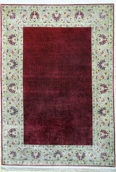 Hereke Seide fein Türkei, signiert"Cinar", Ende 20.Jhd, reine Naturseide, ca. 205 x 145 cm, EHZ: 1-2