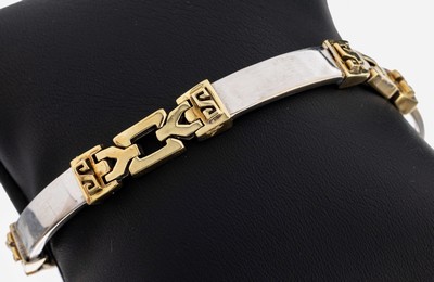14 kt Gold Armband, GG/WG 585/000, L. ca. 19 cm, Kastenschloss mit Sicherheitsacht, ca. 24.0 g