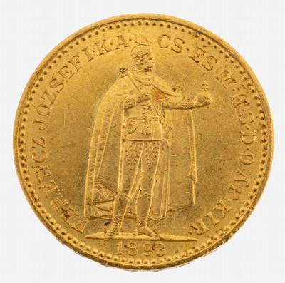 Goldmünze, 20 Korona, Österreich-Ungarn, 1893