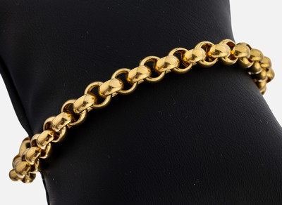 14 kt Gold Armband, GG 585/000, L. ca. 20 cm, Karabinerschließe, ca. 17.0 g