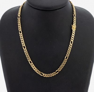 18 kt Gold Collier, GG 750/000, L. ca. 42 cm, Kastenschloss 2 Sicherheitsachten, ca. 40.8 g