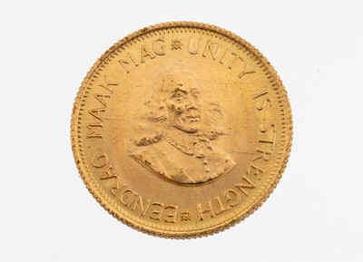 Goldmünze, 2 Rand, Südafrika 1968, Springbock, Unity is strength, Eendrag Maak Mag