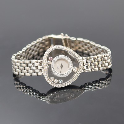 Chopard herzförmige Happy Diamonds Damenarmbanduhr in WG 750/000 Referenz 20/4516, Schweiz 1990er Jahre, beids. Saphirvergl., Gliederband m. ...