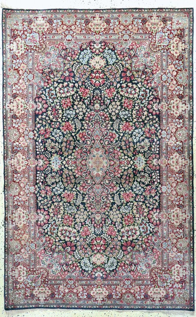 Kerman Lawar fein, Persien, Mitte 20.Jhd, Wolle auf Baumwolle, ca. 220 x 140 cm, EHZ: 2