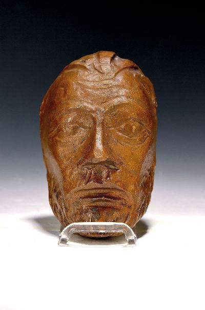 Ernst Barlach, 1870-1938, Christus Maske, 1950er, Bronze, signiert, Gießerstempel H. Noack Berlin, ca. 17x10x 6.5cm