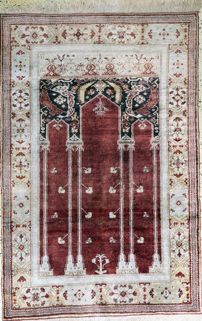 Seiden Kayseri, Türkei, Mitte 20.Jhd, Seideauf Baumwolle, ca. 184 x 122 cm, EHZ: 2(Abrasch)