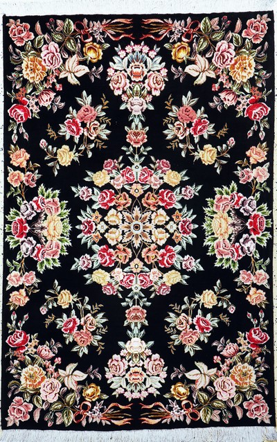Täbriz fein(50 Raj), Persien, Ende 20.Jhd, Korkwolle mit Seide, ca. 150 x 98 cm, ca. 500.000 Kn/qm, EHZ:(nahezu neuwertig)
