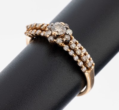 18 kt Gold Brillant-Ring, GG 750/000, Brillanten zus. ca. 0.80 ct l.get.Weiß-get. Weiß/si-p, RW 59, ca. 4.4 g