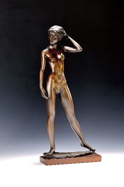 Erwin A. Schinzel, 1919-2018, "Julia", Bronzeskulptur, bräunlich patiniert, Ed. 22/199, signiert, Gießerstempel Venturi Arte (Bologna), ...