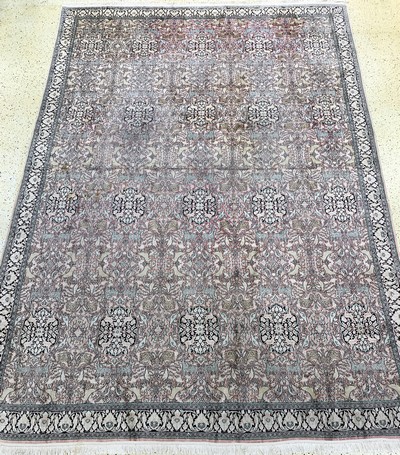 Kaschmir, Indien, Ende 20.Jhd, merzerisierte Baumwolle, ca. 510 x 365 cm, Reinigungsbedürftig, EHZ: 2(verblasst)