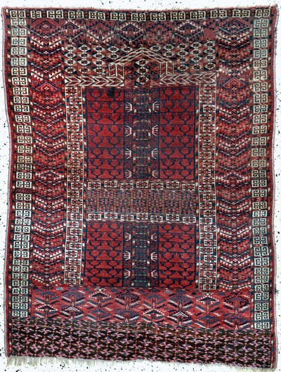 Tekke Engsi antik, Turkmenistan, 19.Jhd, Wolle auf Wolle, ca. 143 x 110 cm, EHZ: 3