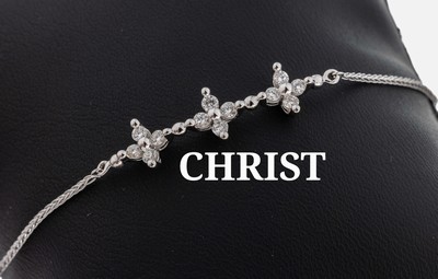 14 kt Gold CHRIST Brillant-Armband, WG 585/000, 12 Brillanten zus. ca. 0.40 ct Weiß/p 1, L. variabel max. 22 cm, total ca. 3.1 g, mit Zertifikat ...