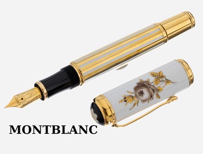 MONTBLANC Füllfederhalter Marquise de Pompadour, aus der Patron of Art Edition 2001, limitierte Auflage 1959/4810, Feder 18 kt Gold, vergoldeter ...