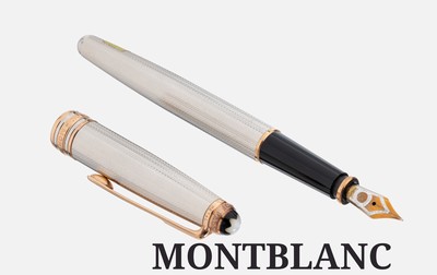 MONTBLANC Füllfederhalter 75 Years Passion and Soul, Meisterstück Solitär 144, aus derlimitierten Anniversary Edition, 925er Silber mit ...
