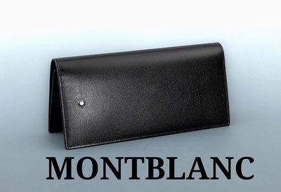 MONTBLANC Wallet Meisterstück, schwarzes Leder, mit integriertem Reißverschlußfach, div. Karten- und Einschubfächer, ca. 19 x 9 cm, Staubbeutel, ...