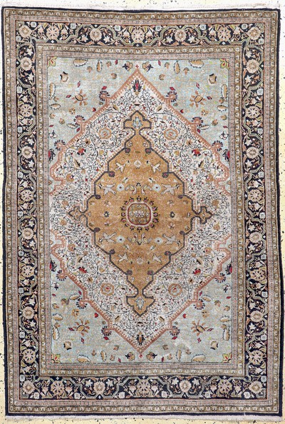 Ghom Seide, Persien, Mitte 20.Jhd, reine Naturseide, ca. 163 x 110 cm, EHZ: 2