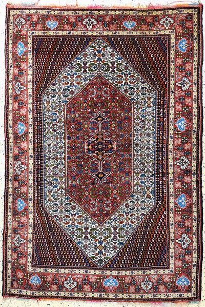 Ghochan"Haftrang", Persien, Ende 20.Jhd, Wolle auf Seide, ca. 190 x 130 cm, EHZ: 2
