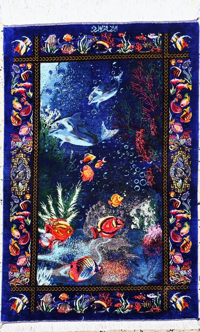 Ghom Seide fein Persien, signiert"Bahram", ca. 20 Jahre, reine Naturseide, ca. 90 x 60 cm, ca. 1,0 Mio. Kn/qm, EHZ:(nahezu neuwertig)