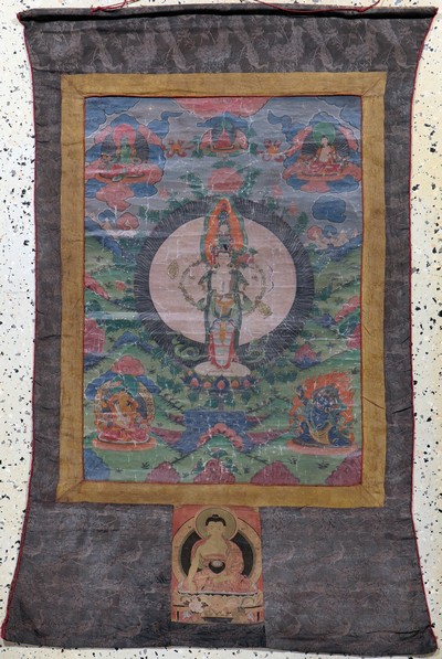 Thangka antik, Tibet, um 1900, Papiermalerei, ca. 122 x 83 cm, EHZ: 3