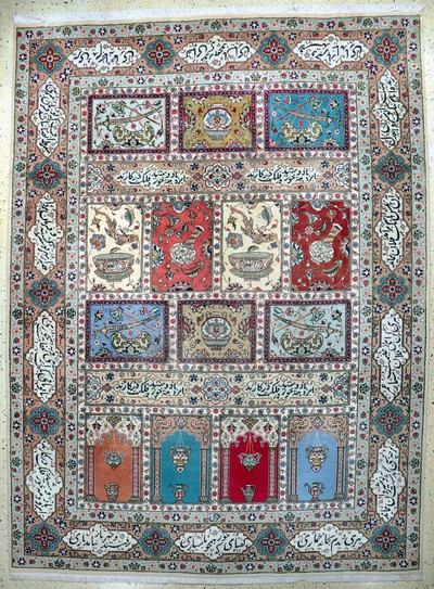 Täbriz, Persien, Mitte 20.Jhd, Wolle auf Baumwolle, ca. 337 x 250 cm, Mottenfraß, EHZ: 2