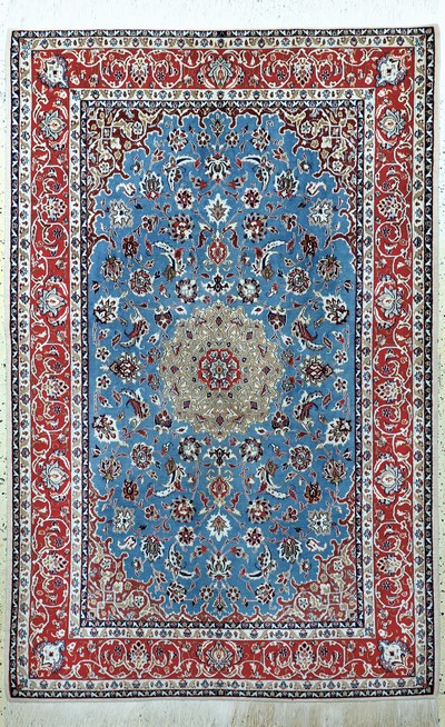 Esfahan fein alt, Persien, Mitte 20.Jhd, Korkwolle auf Baumwolle, ca. 236 x 154 cm, EHZ: 2