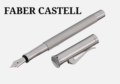 FABER CASTELL Füllfederhalter, Modell Guilloche, Metallteile rhod., Feder WG 750/000, Schaft aus Edel- harz, Gebr.-Spuren