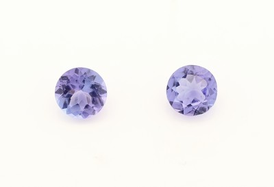 Lot lose Tansanit-Pärchen, zus. ca. 0.72 ct, rundfacett.