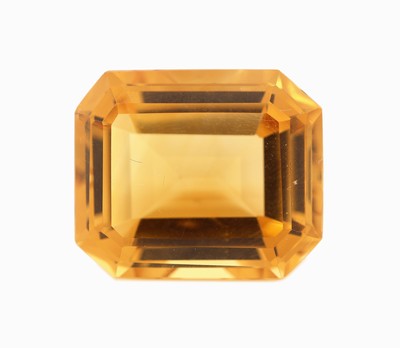Loser facett. Citrin 28.05 ct, im Emerald-Cut,schöne intensive Farbe